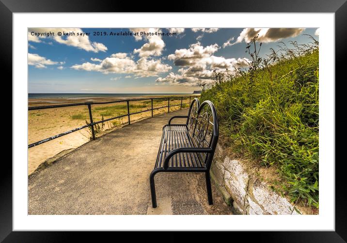 Take a seat Marske Beach Framed Mounted Print by keith sayer