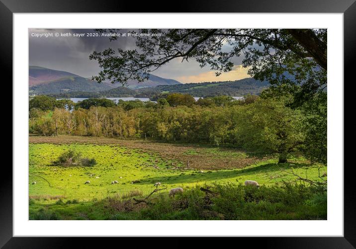 Derwent Water  Framed Mounted Print by keith sayer