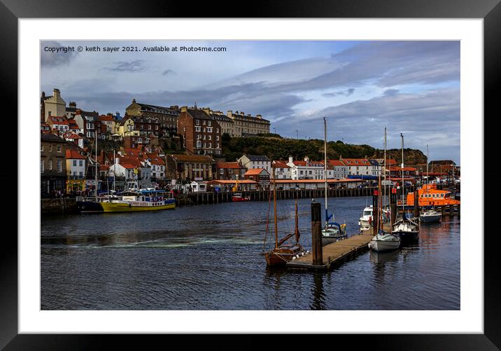 Whitby Harbour Framed Mounted Print by keith sayer