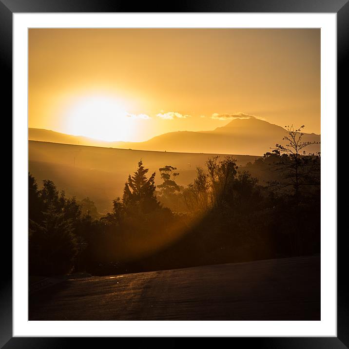 Street Sunset Framed Mounted Print by Elizma Fourie