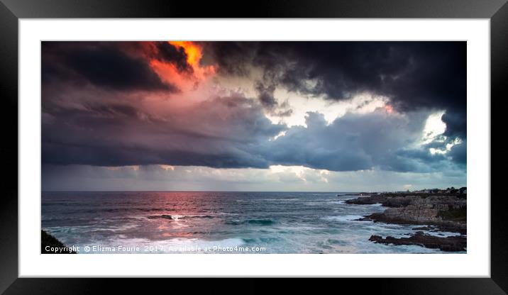 Heavy clouds at sunset Framed Mounted Print by Elizma Fourie