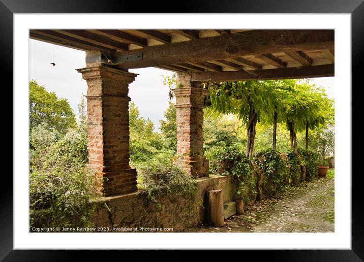 Architecture and Gardens in Citerna - Umbria - Italy 1 Framed Mounted Print by Jenny Rainbow