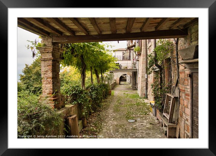 Architecture and Gardens in Citerna - Umbria - Italy Framed Mounted Print by Jenny Rainbow