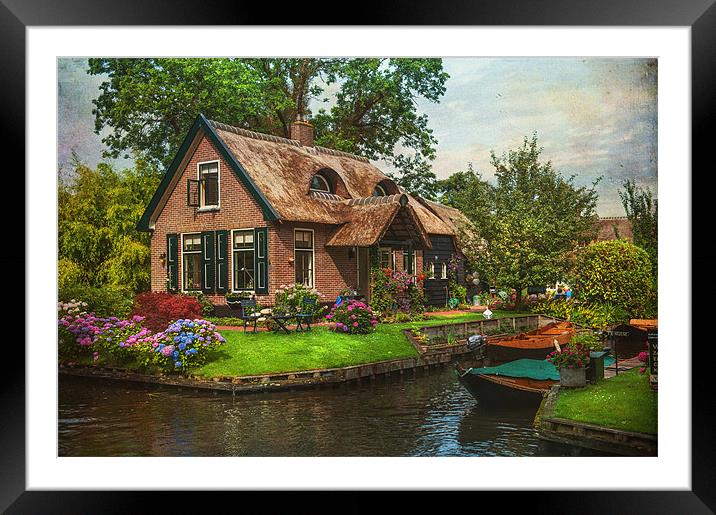 Fairytale House. Giethoorn. Venice of the North Framed Mounted Print by Jenny Rainbow