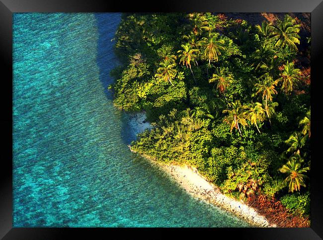  Tropical Island from Above. Aerial Journey over M Framed Print by Jenny Rainbow