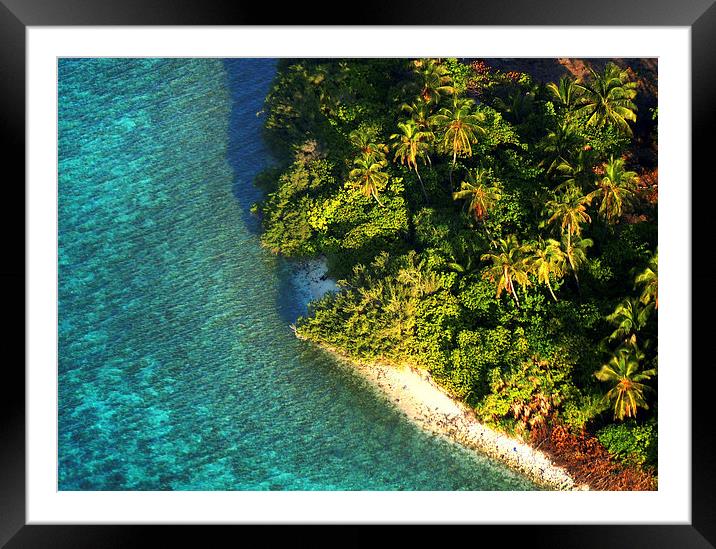  Tropical Island from Above. Aerial Journey over M Framed Mounted Print by Jenny Rainbow
