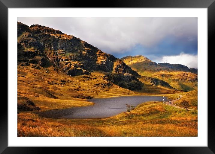 Loch Restil. Rest and Be Thankful, Scotland Framed Mounted Print by Jenny Rainbow
