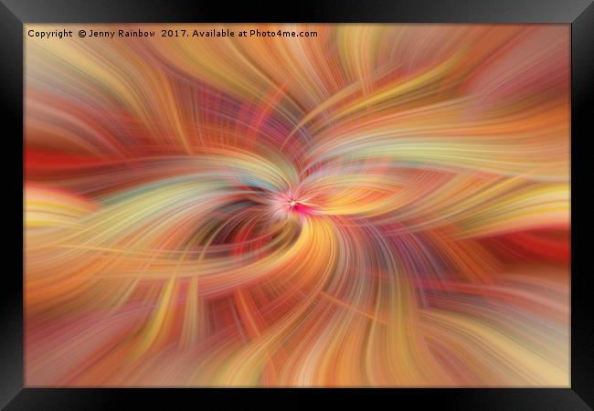 Summer Solstice. Orange Yellow Red Abstract Framed Print by Jenny Rainbow