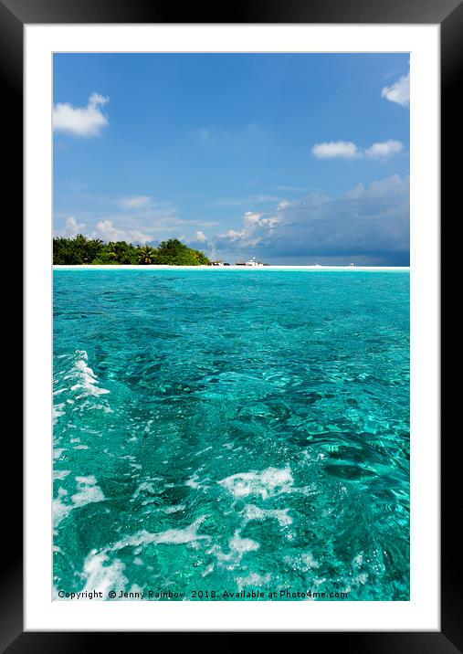 Turquoise clear water of ocean lagoon Framed Mounted Print by Jenny Rainbow