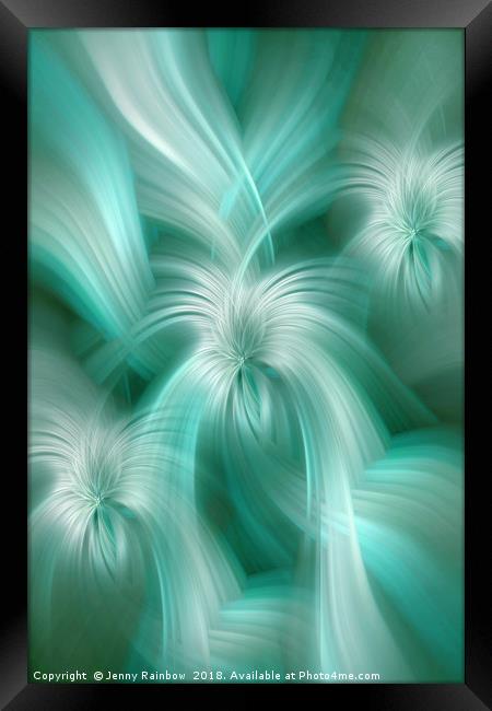 Gentle Green Blue abstract. Concept Turquoise Flows Framed Print by Jenny Rainbow
