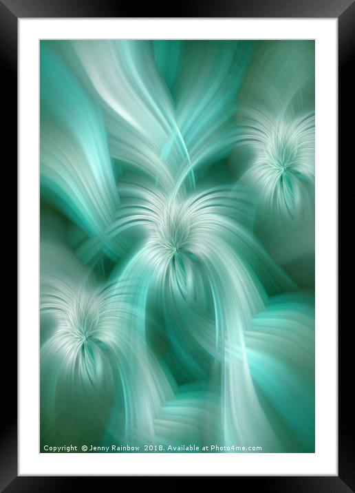 Gentle Green Blue abstract. Concept Turquoise Flows Framed Mounted Print by Jenny Rainbow