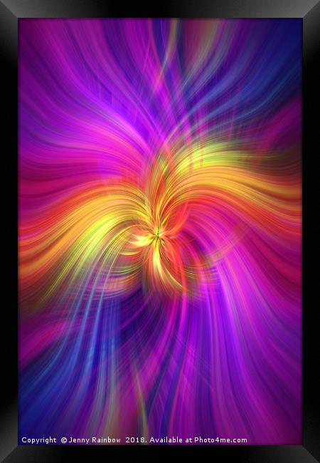 Purple violet yellow colored abstract. Concept Bird of Paradise Framed Print by Jenny Rainbow