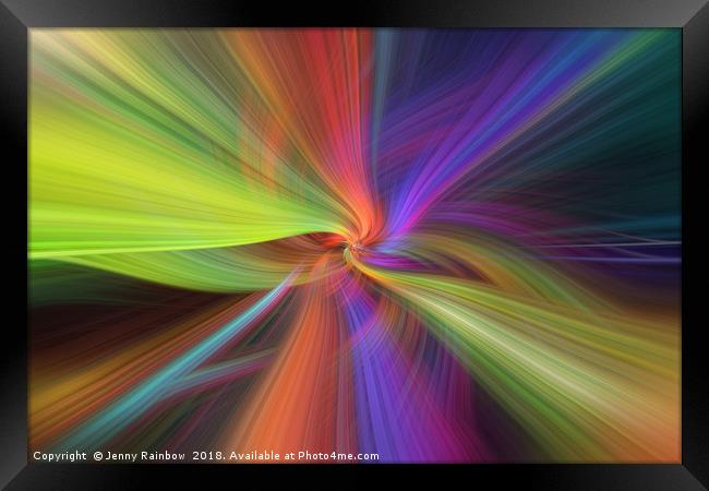 Rainbow multicilored abstract. Concept The Threads of Destiny Framed Print by Jenny Rainbow