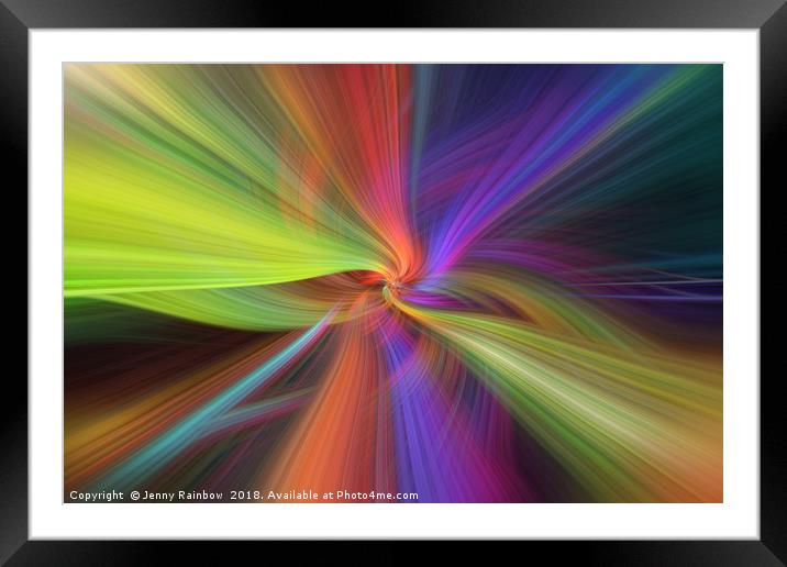 Rainbow multicilored abstract. Concept The Threads of Destiny Framed Mounted Print by Jenny Rainbow