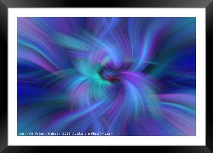 Blue Purple Green abstract. Concept  Oneness with the Universe Framed Mounted Print by Jenny Rainbow