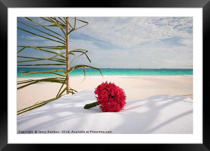 Wedding Bouquet. Maldivian Resort Framed Mounted Print by Jenny Rainbow