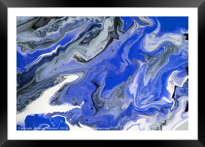The Rivers Of Babylon Fragment. 2. Abstract Fluid  Framed Mounted Print by Jenny Rainbow