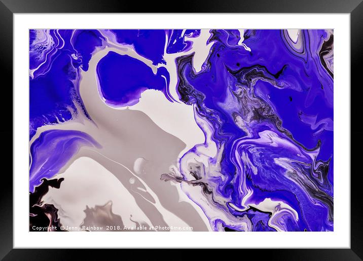 The Rivers of Babylon. Acrylic Pouring Painting Framed Mounted Print by Jenny Rainbow