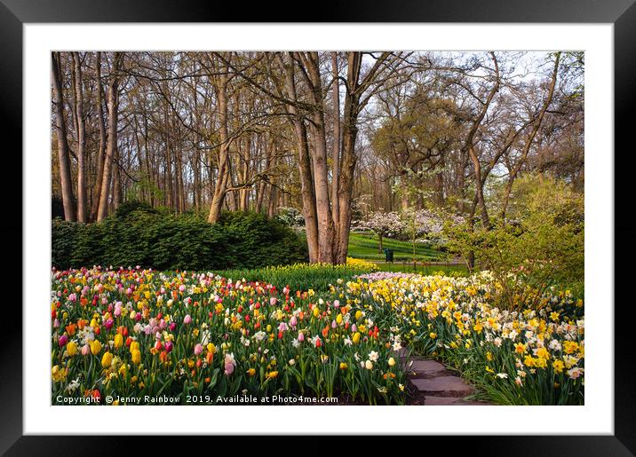 Colorful World of Keukenhof. Motley Flower Beds 2 Framed Mounted Print by Jenny Rainbow