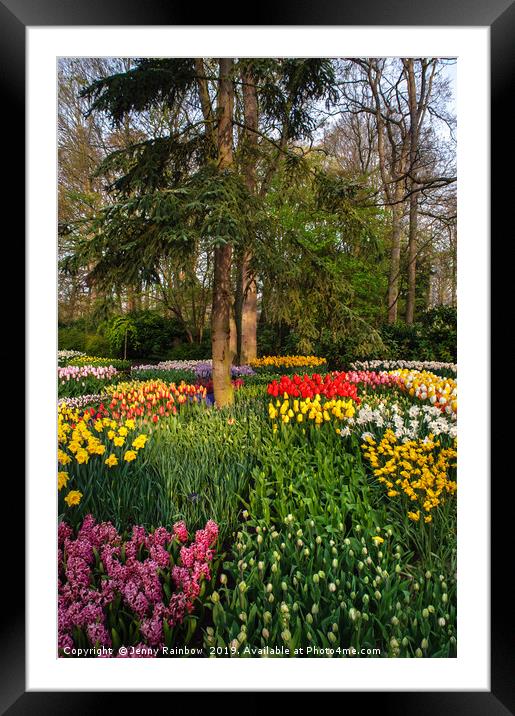 Colorful Floral Patches in Keukenhof Framed Mounted Print by Jenny Rainbow