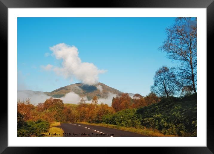 Fresh Morning Road through The Trossachs National Park. Scotland Framed Mounted Print by Jenny Rainbow