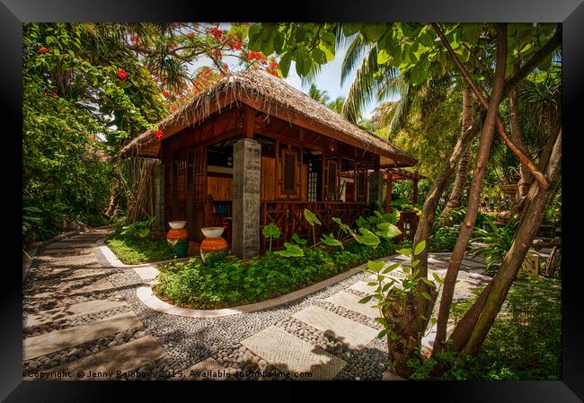 Aaramu Spa Hideaway in Tropical Garden. Maldives Framed Print by Jenny Rainbow