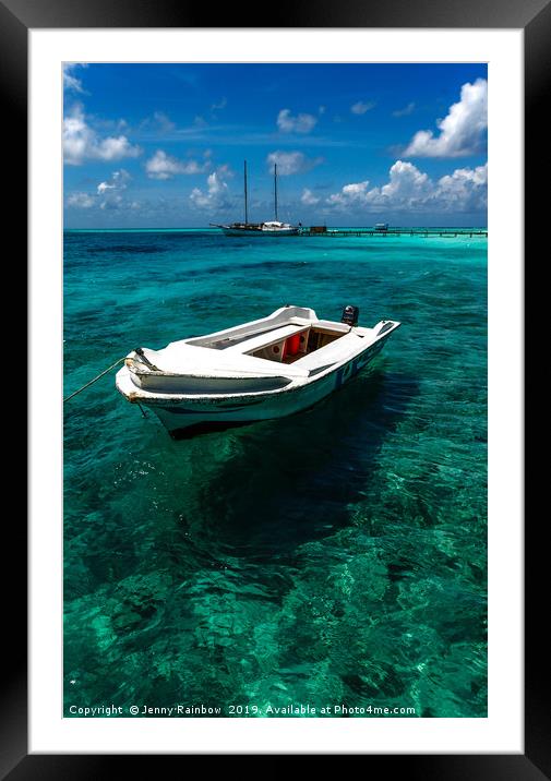 On the Peaceful Waters. Maldives Framed Mounted Print by Jenny Rainbow