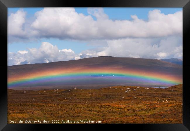 Low Rainbow in Highlands Framed Print by Jenny Rainbow