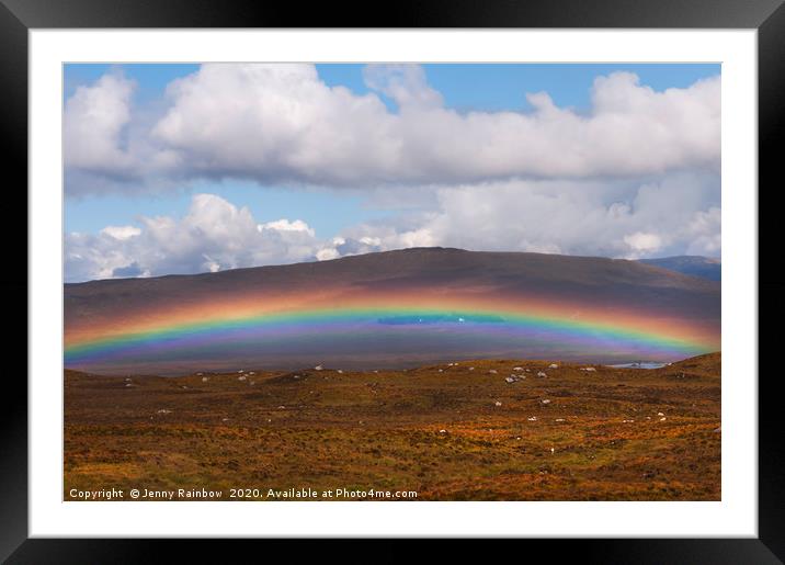 Low Rainbow in Highlands Framed Mounted Print by Jenny Rainbow