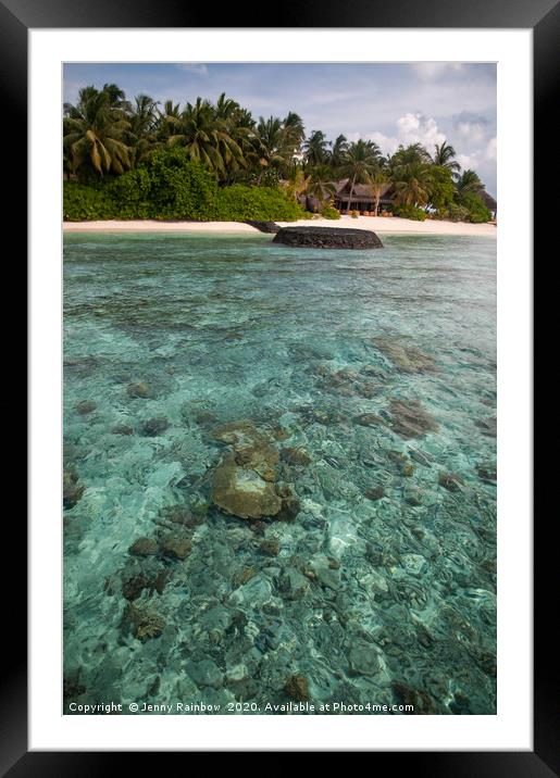 Coral Reef at Maldivian Island Framed Mounted Print by Jenny Rainbow