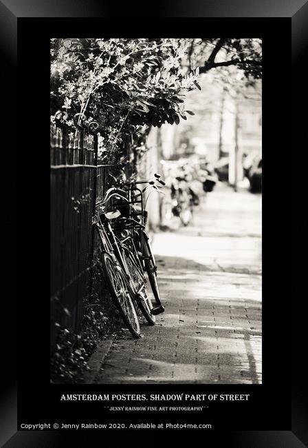 Amsterdam Posters. Shadow Part of Street Framed Print by Jenny Rainbow