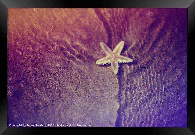 Sea Starfish with Water Ripples Framed Print by Jenny Rainbow