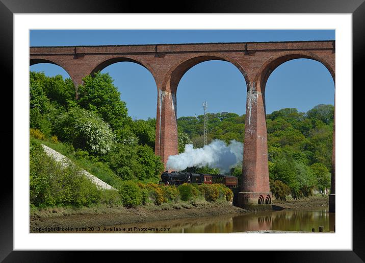 Steam Train Whitby viaduct Framed Mounted Print by colin potts