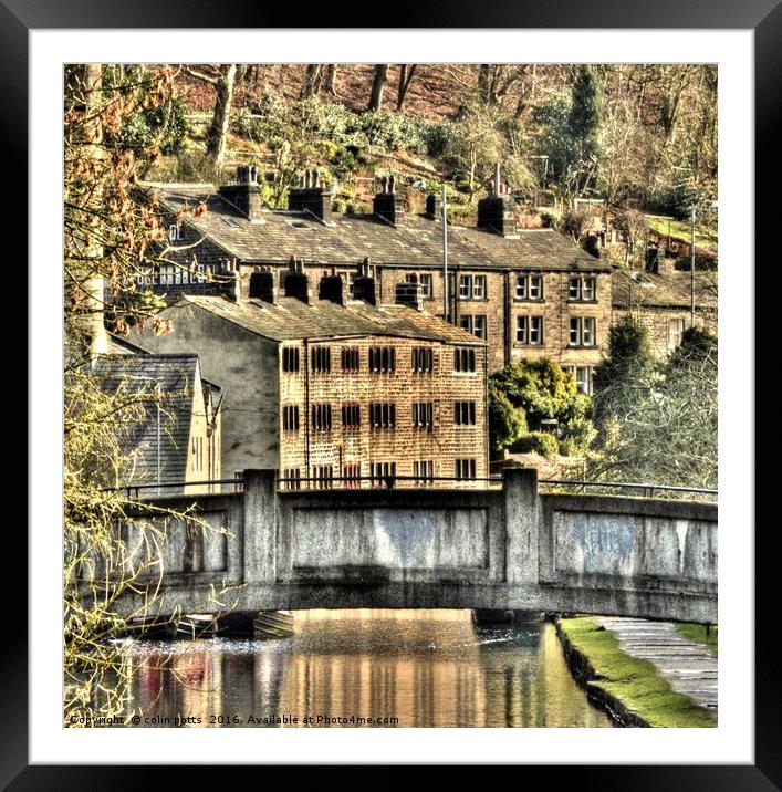 Hebden Bridge canal. Framed Mounted Print by colin potts