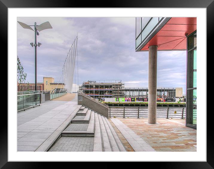 Media City bridge Salford Framed Mounted Print by Mike Dickinson