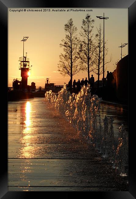 Sunset Fountains Framed Print by chris wood