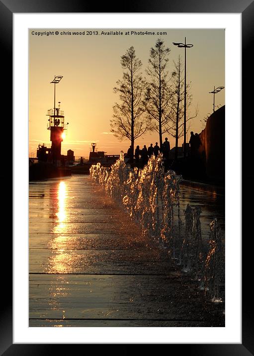 Sunset Fountains Framed Mounted Print by chris wood