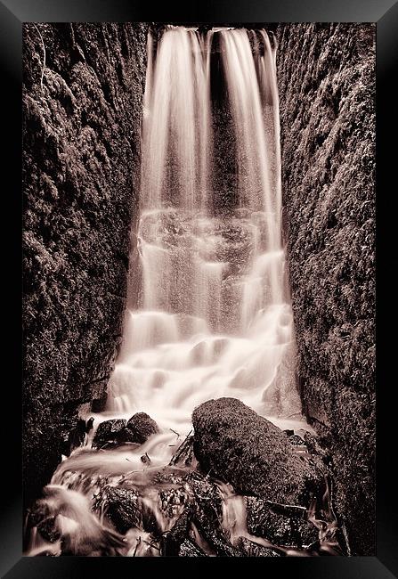 Secret waterfall Copper tone Framed Print by Steve Cowe
