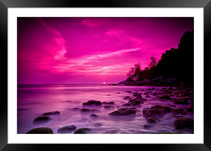 Tropical sunset Framed Mounted Print by Steve Cowe