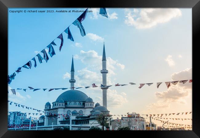 Taskim Mosque Istanbul Framed Print by richard sayer