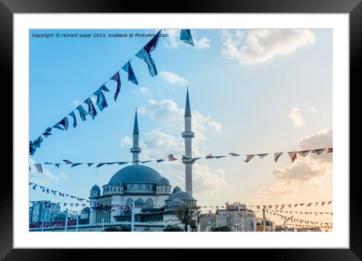 Taskim Mosque Istanbul Framed Mounted Print by richard sayer