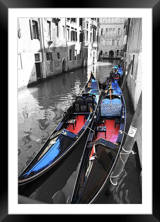 Serenity on Venetian Canals Framed Mounted Print by richard sayer