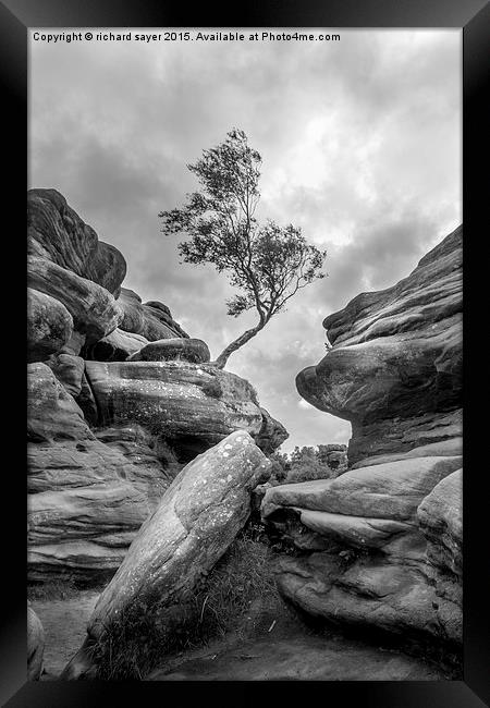  Rock and a Hard Place Framed Print by richard sayer