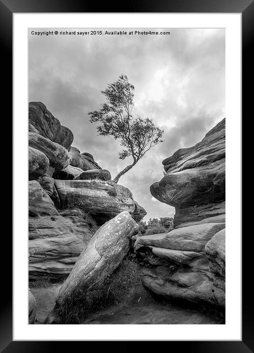  Rock and a Hard Place Framed Mounted Print by richard sayer