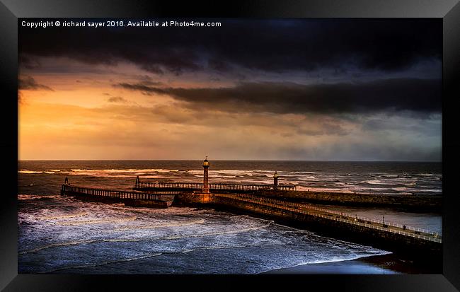  Any port in a storm Framed Print by richard sayer