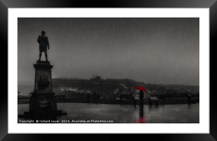 Romance in the Rain Framed Mounted Print by richard sayer