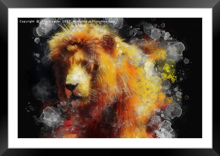 King of the Savannah Framed Mounted Print by richard sayer