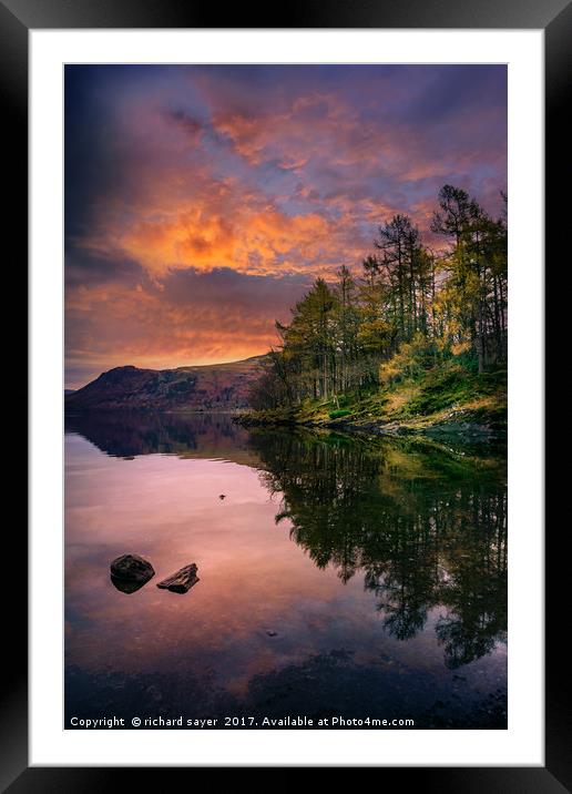 Serenity by Derwent Water Framed Mounted Print by richard sayer