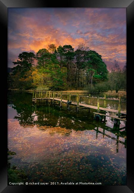 Lakeside Launch Framed Print by richard sayer