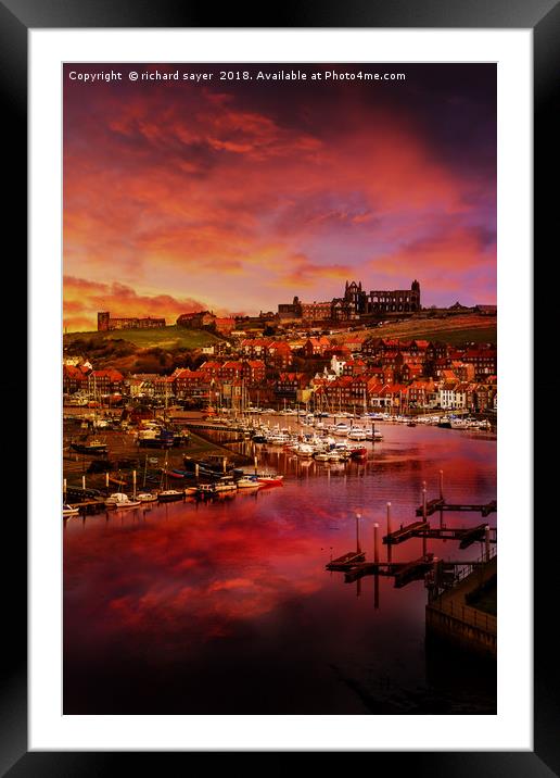 Whitby Port Framed Mounted Print by richard sayer